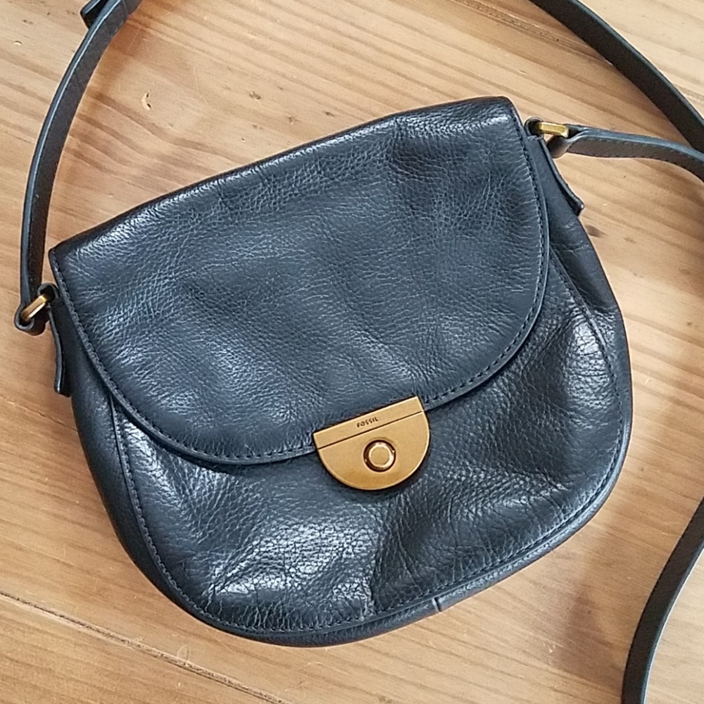 Black Fossil saddle bag